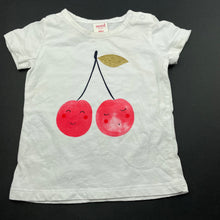 Load image into Gallery viewer, Girls Seed, white cotton t-shirt / top, cherries, FUC, size 00,  