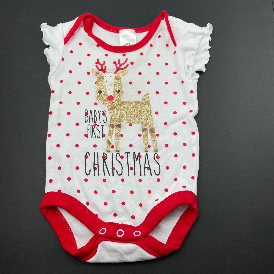 Girls Baby Berry, cotton Christmas bodysuit / romper, FUC, size 0,  