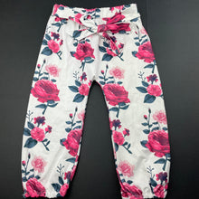 Load image into Gallery viewer, Girls lightweight, soft feel floral pants, elasticated, EUC, size 3,  