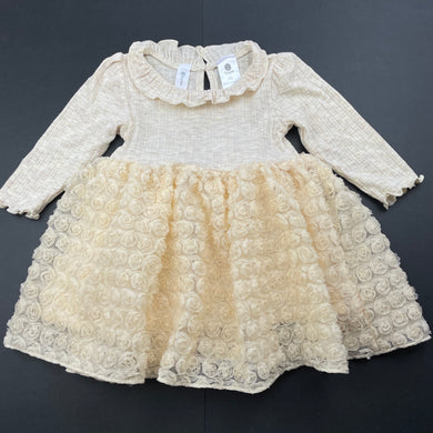 Girls Dymples, long sleeve party dress, EUC, size 00, L: 37cm