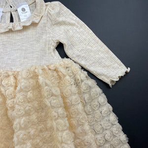 Girls Dymples, long sleeve party dress, EUC, size 00, L: 37cm