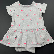 Load image into Gallery viewer, Girls Target, grey floral romper dress, FUC, size 00,  