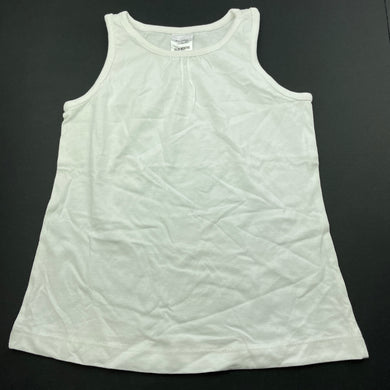 Girls Tiny Little Wonders, white cotton singlet / tank top, EUC, size 2,  