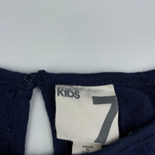 Load image into Gallery viewer, Girls Cotton On, navy floral cotton casual dress, FUC, size 7, L: 60cm