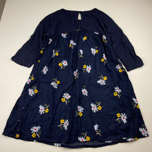 Load image into Gallery viewer, Girls Cotton On, navy floral cotton casual dress, FUC, size 7, L: 60cm