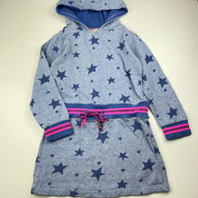 Load image into Gallery viewer, Girls Pumpkin Patch, blue hooded sweater dress, FUC, size 8, L: 58cm