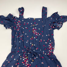 Load image into Gallery viewer, Girls David Jones, navy lightweight summer playsuit, small catches, FUC, size 8,  