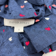 Load image into Gallery viewer, Girls David Jones, navy lightweight summer playsuit, small catches, FUC, size 8,  