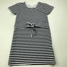 Load image into Gallery viewer, Girls B Collection, navy &amp; white stripe casual dress, FUC, size 5, L: 56cm