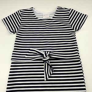 Girls B Collection, navy & white stripe casual dress, FUC, size 5, L: 56cm