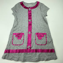 Load image into Gallery viewer, Girls Osh Kosh, grey cotton casual dress, EUC, size 6, L: 53cm