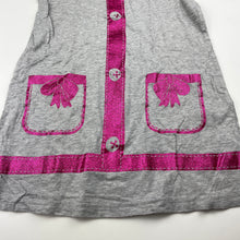 Load image into Gallery viewer, Girls Osh Kosh, grey cotton casual dress, EUC, size 6, L: 53cm