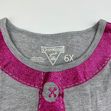 Load image into Gallery viewer, Girls Osh Kosh, grey cotton casual dress, EUC, size 6, L: 53cm