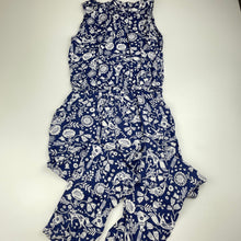 Load image into Gallery viewer, Girls Target, navy &amp; white lightweight jumpsuit, FUC, size 7,  