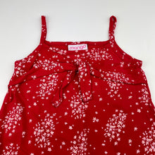 Load image into Gallery viewer, Girls Mango, red floral cotton summer dress, EUC, size 2, L: 47cm