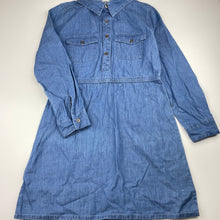 Load image into Gallery viewer, Girls Anko, chambray cotton casual shirt dress, FUC, size 10, L: 69cm