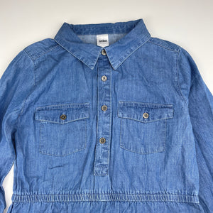 Girls Anko, chambray cotton casual shirt dress, FUC, size 10, L: 69cm