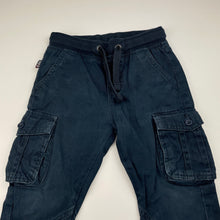 Load image into Gallery viewer, Boys Terranova, navy cotton cargo pants, elasticated, Inside leg: 34cm, GUC, size 2-3,  