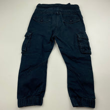 Load image into Gallery viewer, Boys Terranova, navy cotton cargo pants, elasticated, Inside leg: 34cm, GUC, size 2-3,  