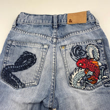 Load image into Gallery viewer, Boys &amp; NOW, embroidered long denim shorts, adjustable, Inside leg: 26cm, FUC, size 5-6,  