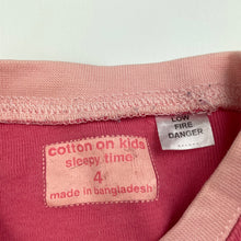 Load image into Gallery viewer, Girls Cotton On, cotton pyjama t-shirt / top, owls, FUC, size 4,  