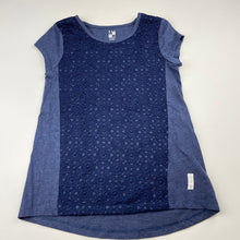 Load image into Gallery viewer, Girls Max Studio, blue marle t-shirt / top, lace detail, EUC, size 6,  
