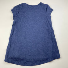 Load image into Gallery viewer, Girls Max Studio, blue marle t-shirt / top, lace detail, EUC, size 6,  