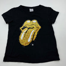 Load image into Gallery viewer, Girls Next, The Rolling Stones flip sequin cotton top, GUC, size 9,  