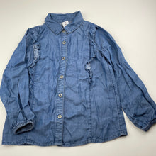 Load image into Gallery viewer, Girls Target, blue lyocell long sleeve shirt, FUC, size 5,  