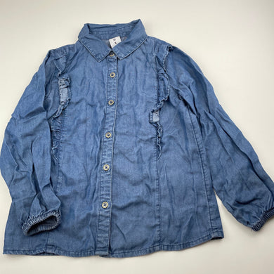 Girls Target, blue lyocell long sleeve shirt, FUC, size 5,  
