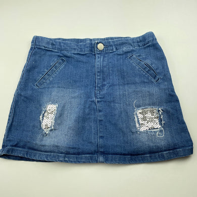 Girls Clothing & Co, stretch denim skirt, adjustable, L: 30cm, GUC, size 12,  