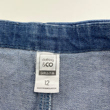 Load image into Gallery viewer, Girls Clothing &amp; Co, stretch denim skirt, adjustable, L: 30cm, GUC, size 12,  