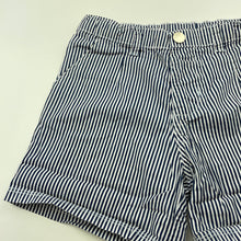 Load image into Gallery viewer, Girls B Collection, navy stripe lightweight cotton shorts, adjustable, FUC, size 6,  
