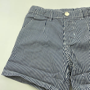 Girls B Collection, navy stripe lightweight cotton shorts, adjustable, FUC, size 6,  