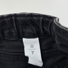 Load image into Gallery viewer, Girls Target, dark stretch denim shorts, adjustable, FUC, size 7,  