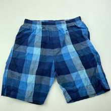 Load image into Gallery viewer, Boys Next, blue check lightweight cotton shorts, elasticated, GUC, size 6,  