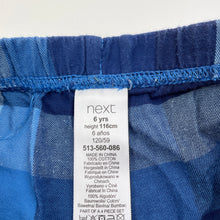 Load image into Gallery viewer, Boys Next, blue check lightweight cotton shorts, elasticated, GUC, size 6,  