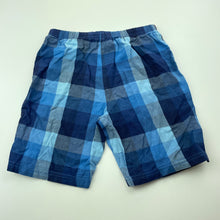 Load image into Gallery viewer, Boys Next, blue check lightweight cotton shorts, elasticated, GUC, size 6,  