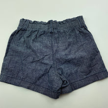 Load image into Gallery viewer, Girls Target, chambray cotton shorts, elasticated, EUC, size 5,  