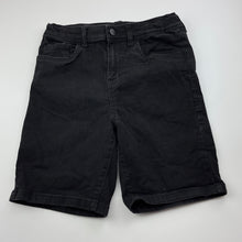 Load image into Gallery viewer, Boys Anko, black stretch denim shorts, adjustable, GUC, size 12,  