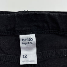 Load image into Gallery viewer, Boys Anko, black stretch denim shorts, adjustable, GUC, size 12,  
