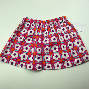 Girls Boo Boo Dees, colourful floral cotton skirt, elasticated, L: 25.5cm, NEW, size 2,  