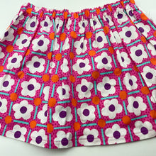 Load image into Gallery viewer, Girls Boo Boo Dees, colourful floral cotton skirt, elasticated, L: 25.5cm, NEW, size 2,  