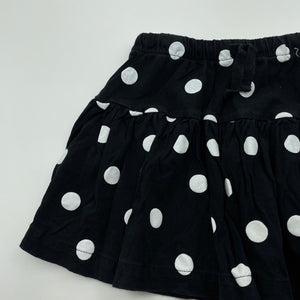 Girls Cotton On, black & white spot cotton skirt, elasticated, L: 27cm, GUC, size 5,  