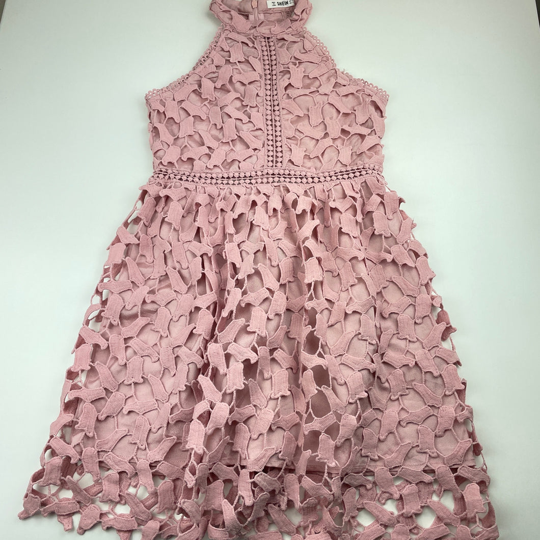 Shein Pink Lace Dress Elegant Lace Ruffle A-Line Pleated Pink Dress SHEIN USA Shein Pink Lace Dress Elegant Lace Ruffle A-Line Pleated Pink Dress SHEIN USA