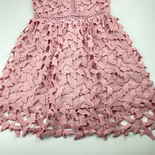 Load image into Gallery viewer, Girls SHEIN, lined pink lace party dress, GUC, size 9, L: 75cm