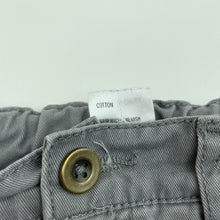 Load image into Gallery viewer, Boys H&amp;T, grey cotton casual pants, adjustable, Inside leg: 34.5cm, FUC, size 2,  
