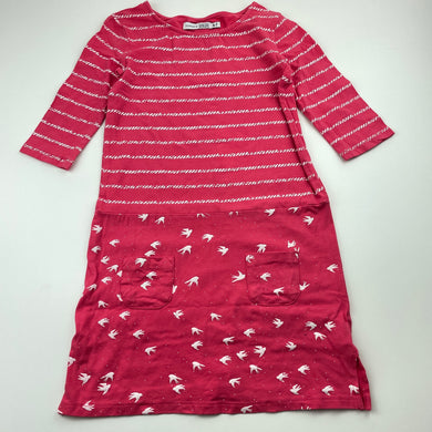 Girls Junior by DJs, pink & white casual dress, FUC, size 6-7, L: 60cm