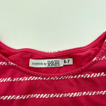Load image into Gallery viewer, Girls Junior by DJs, pink &amp; white casual dress, FUC, size 6-7, L: 60cm