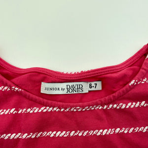 Girls Junior by DJs, pink & white casual dress, FUC, size 6-7, L: 60cm
